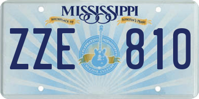 MS license plate ZZE810