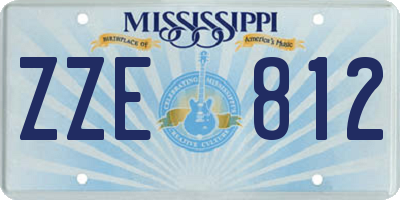 MS license plate ZZE812