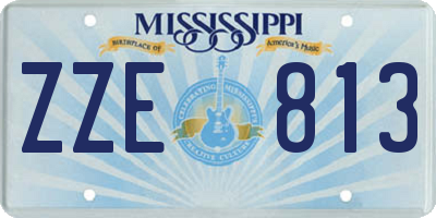 MS license plate ZZE813
