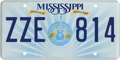 MS license plate ZZE814