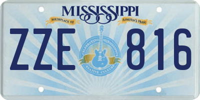 MS license plate ZZE816