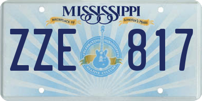 MS license plate ZZE817