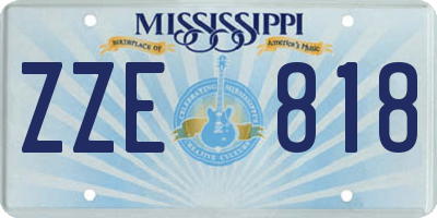 MS license plate ZZE818