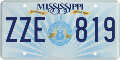 MS license plate ZZE819
