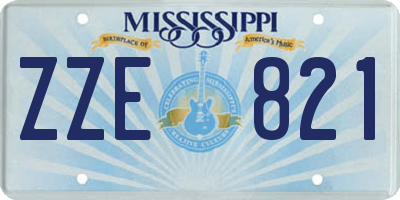 MS license plate ZZE821