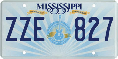 MS license plate ZZE827