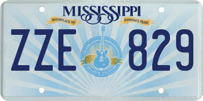 MS license plate ZZE829