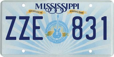 MS license plate ZZE831