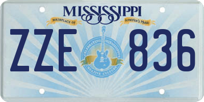 MS license plate ZZE836