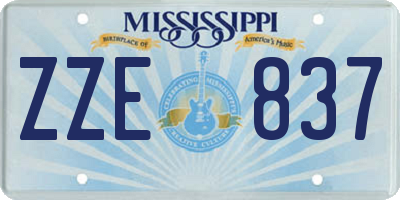 MS license plate ZZE837