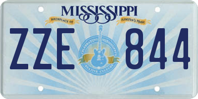 MS license plate ZZE844