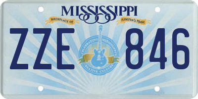 MS license plate ZZE846