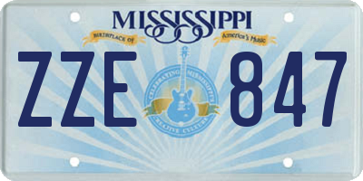 MS license plate ZZE847