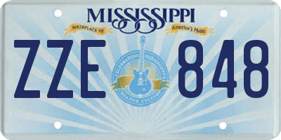 MS license plate ZZE848