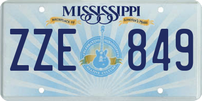 MS license plate ZZE849
