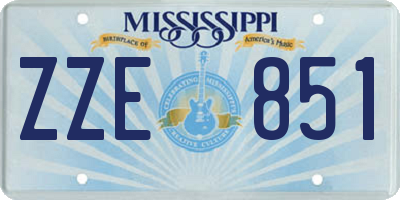 MS license plate ZZE851
