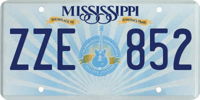 MS license plate ZZE852