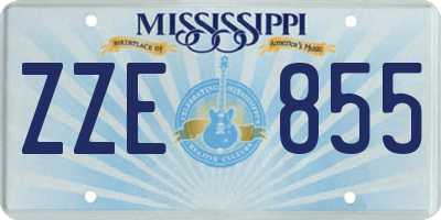 MS license plate ZZE855