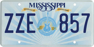 MS license plate ZZE857