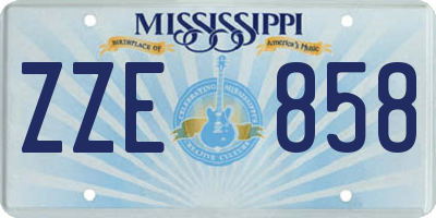 MS license plate ZZE858