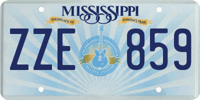 MS license plate ZZE859
