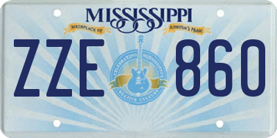 MS license plate ZZE860