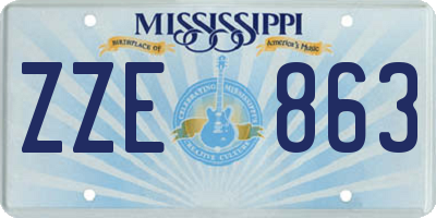 MS license plate ZZE863