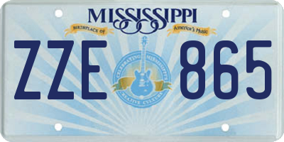 MS license plate ZZE865