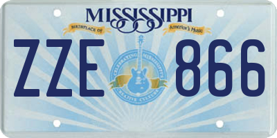MS license plate ZZE866