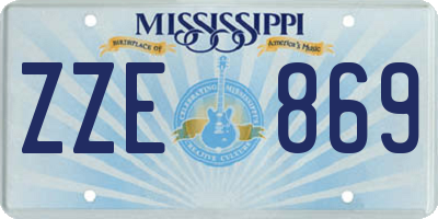 MS license plate ZZE869