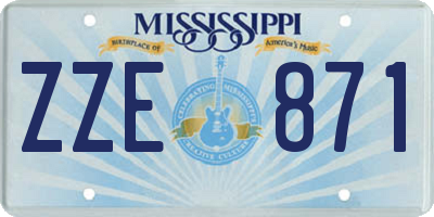 MS license plate ZZE871