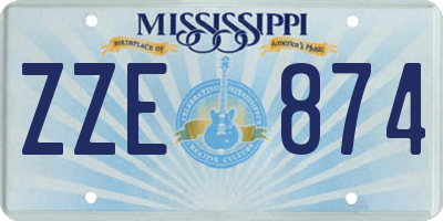 MS license plate ZZE874