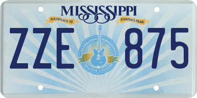 MS license plate ZZE875