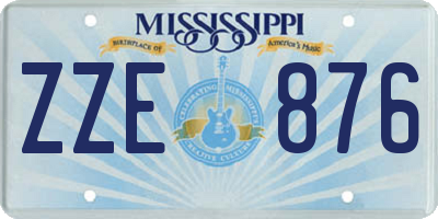 MS license plate ZZE876