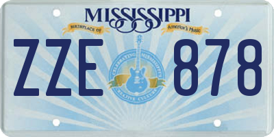 MS license plate ZZE878