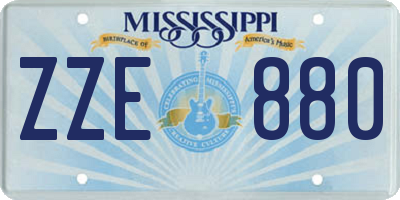 MS license plate ZZE880
