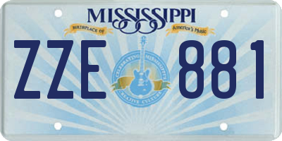 MS license plate ZZE881