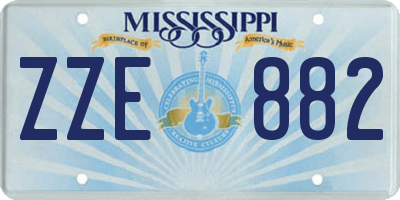 MS license plate ZZE882