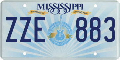 MS license plate ZZE883