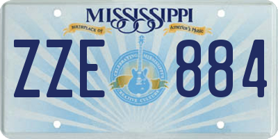 MS license plate ZZE884