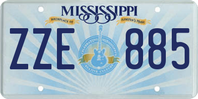 MS license plate ZZE885