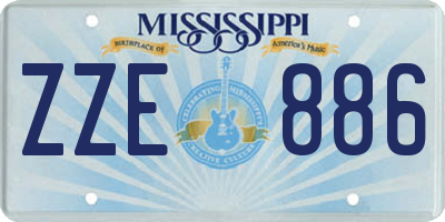 MS license plate ZZE886