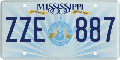 MS license plate ZZE887