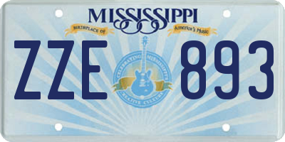 MS license plate ZZE893