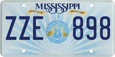 MS license plate ZZE898