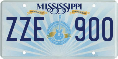 MS license plate ZZE900