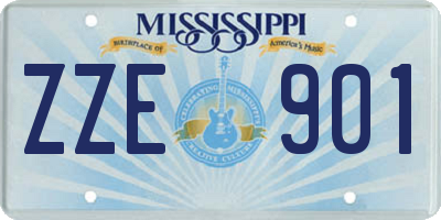 MS license plate ZZE901