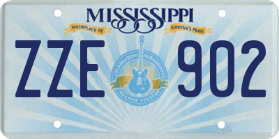 MS license plate ZZE902