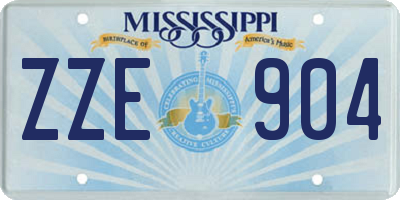 MS license plate ZZE904
