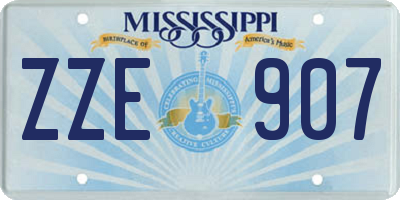 MS license plate ZZE907